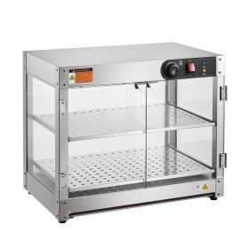 2-Tier Commercial Food Warmer Display, 800W Food Display Warmer with Light to Enhance Food Display, 86-185 F Temperature Control