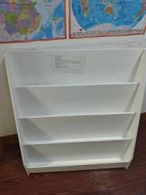 4-Tier Kids Bookshelf, Toddler Book Display Shelves, Helps Keep Bedrooms, Playrooms, and Classrooms Organized,White