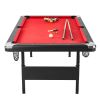 Billiards Table, 7 ft Pool Table, Portable Foldable Space-Saving Table, Billiard Table Set Includes Balls, Cues, Chalks and Brush