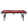 Billiards Table, 7 ft Pool Table, Portable Foldable Space-Saving Table, Billiard Table Set Includes Balls, Cues, Chalks and Brush