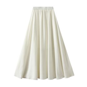 High-waisted Draping Relaxed-fi Wide-flared Maxi Skirt (Option: Apricot-Free Size)
