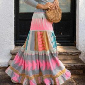 Polyester Women's Skirt (Option: Pink-S)