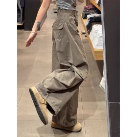 Women's New High-Waist Slimming Straight-Leg Pants (Option: Gray Green-S)