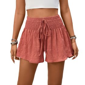 New Womens Fashion Y2K Drawstring Shorts Skirt (Option: Cameo Red-S)