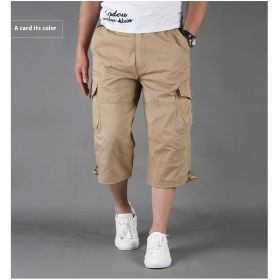 Men's Loose Thin Multi-pocket Outdoor Sports And Casual Shorts (Option: Khaki-M)