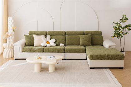 Elastic sofa cover, seat cushion cover, sofa hat, sofa cover, all inclusive, all season universal cover, sofa cushion cover (Color: Green, size: L)