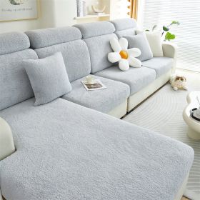 1 Pc Solid Color Thick Double-sided Comfortable Cotton Velvet Anti Fouling, Wear-resistant (Color: Light Gray, size: 3-seater seat)