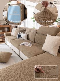 1 Pc Yuye Pattern Anti Cat Sofa Hat, All Season Universal Elastic Full Cover Cloth Towel, Anti Slip Cushion Cover, Simple Modern Universal (Color: Brown, size: Sofa back cover)