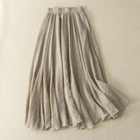 Womens Elastic-Waist Ruffle Double-Layer Skirt (Option: Apricot-M)