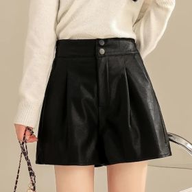 New Autumnwinter High-waiste Figure-flattering A-line Wide-leg Pants For Outerwear (Option: Black-XS)