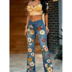 Slim-fit Flared Casual Jeans (Option: 1style-M)