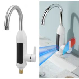 3000W Instant Water Heater Faucet 360 Degree Rotatable Water Pipe IPX4 ABS Tankless Stainless Steel Kitchen Heating Tap For Home (Option: White)