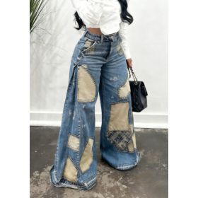 Floral Print Wide-leg Flared Casual Pants (Option: 1style-M)