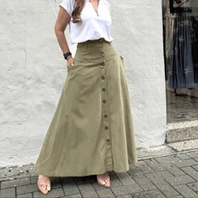 European And American Elegant High-waisted Skirt (Option: Green-S)