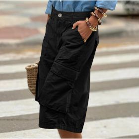 Three-dimensional Work Pants With Multiple Pockets And A 78 Length (Option: Black-S)