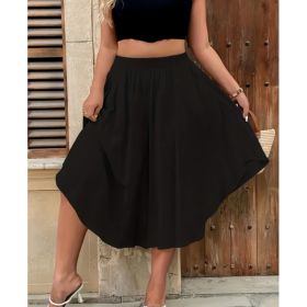 New Solid Color High-Waisted Casual Shorts For Women (Option: Black-S)