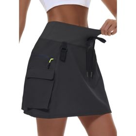 Practical Hiking Skirt With Zippered Pockets For Outdoor Activities (Option: Black-XS)