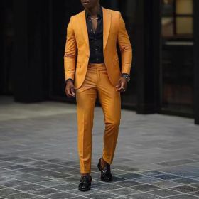 Mens New Autumn Slim-Fit Two-Piece Suit (Option: G111P022-S)